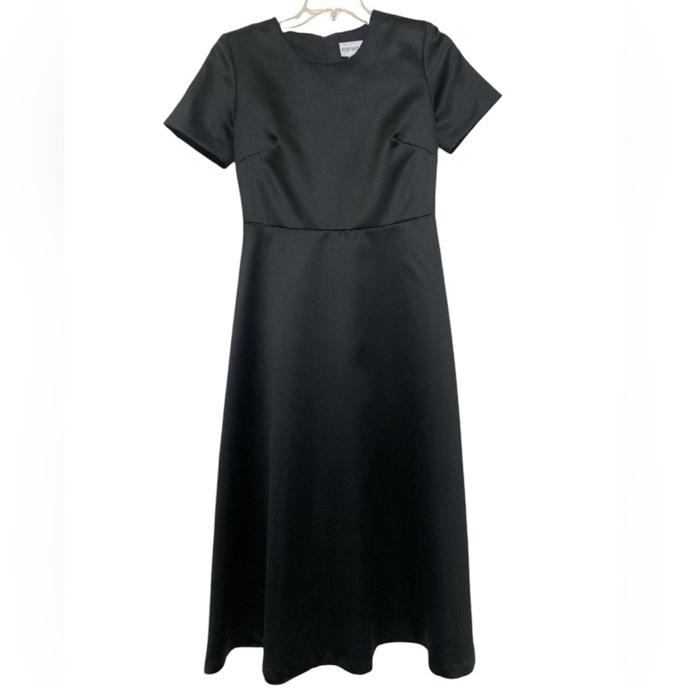 Black full length short sleeve dress size 8